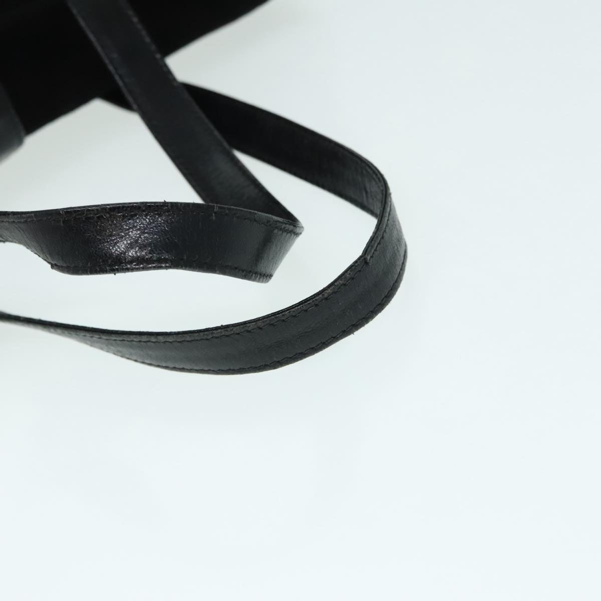 FENDI Hand Bag Suede Leather Black Silver 90200