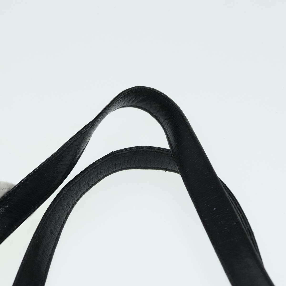 FENDI Hand Bag Suede Leather Black Silver 90200