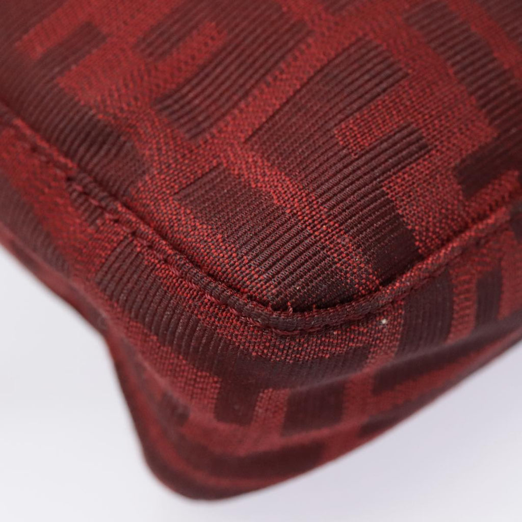 FENDI Zucca Canvas Pouch Red Gold 90202
