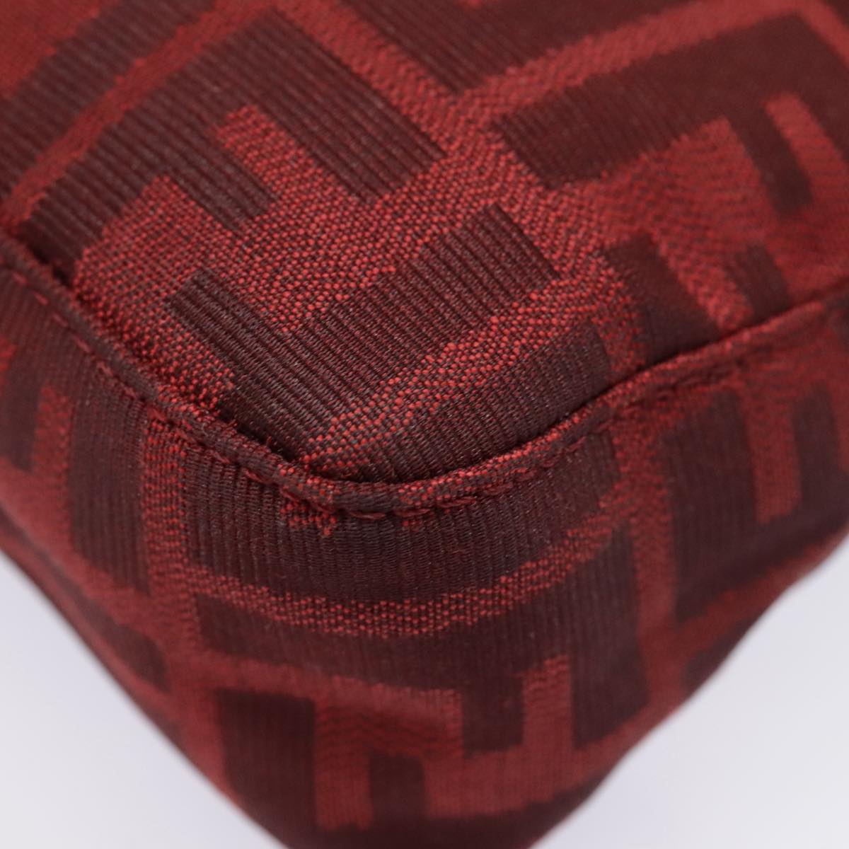 FENDI Zucca Canvas Pouch Red Gold 90202
