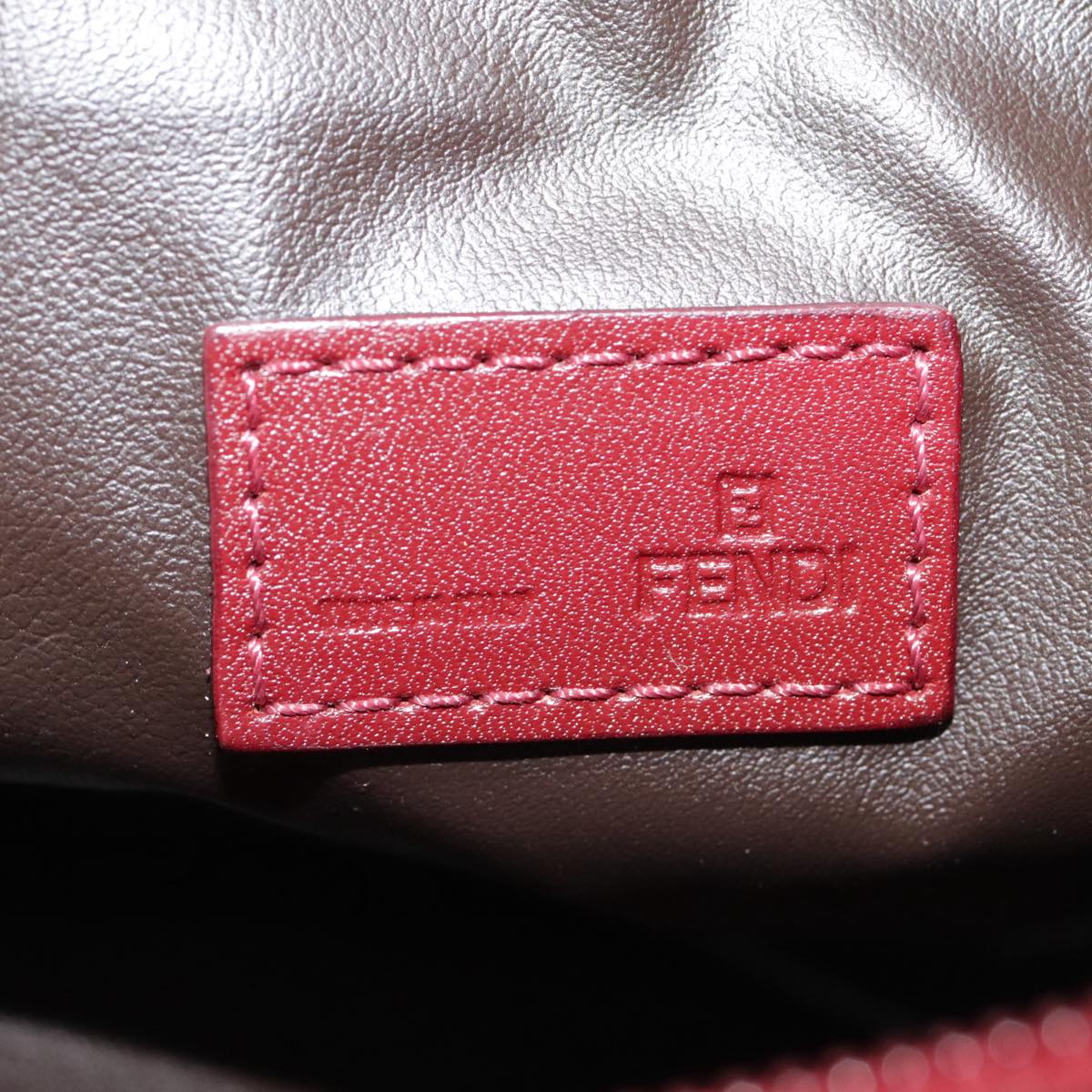 FENDI Zucca Canvas Pouch Red Gold 90202