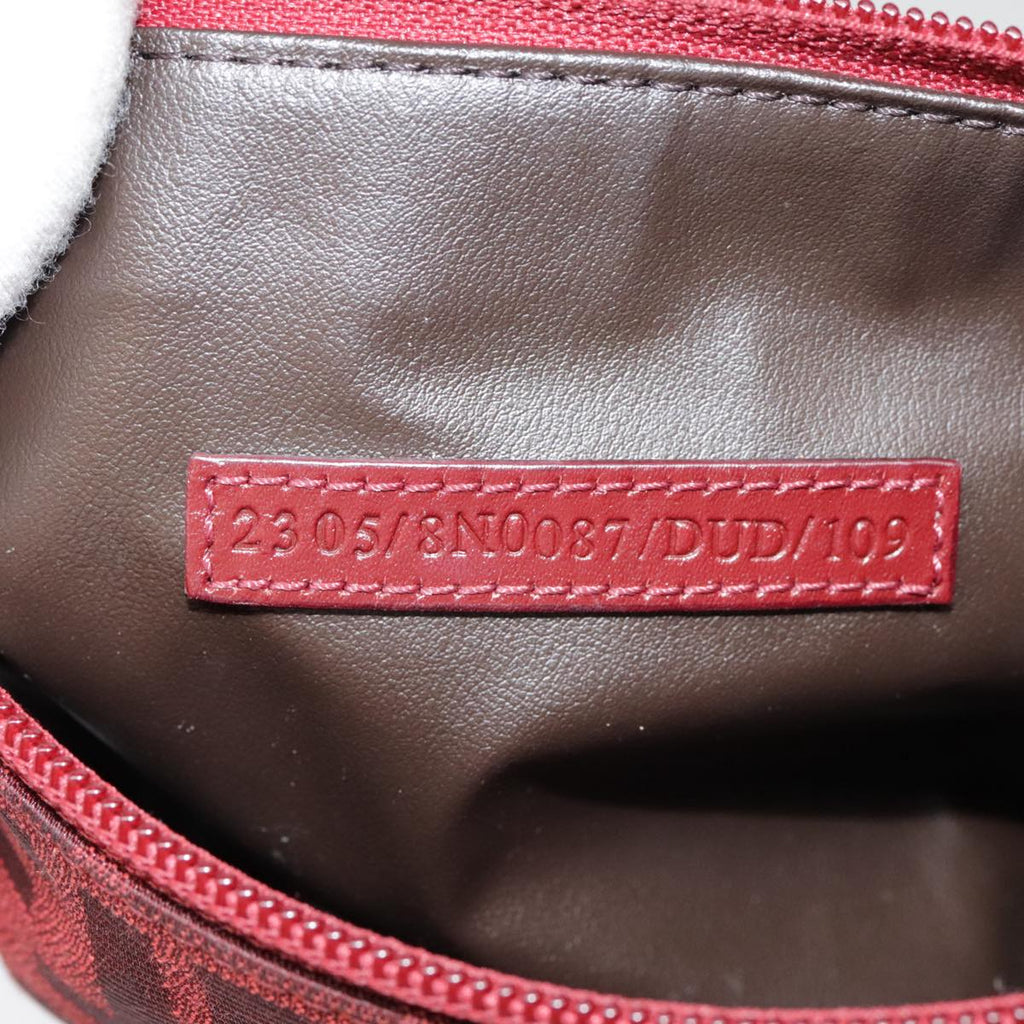 FENDI Zucca Canvas Pouch Red Gold 90202