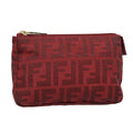 FENDI Zucca Canvas Pouch Red Gold 90202