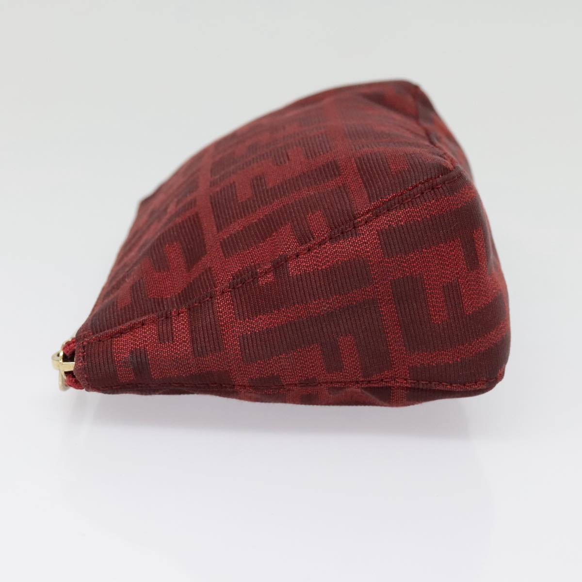 FENDI Zucca Canvas Pouch Red Gold 90202