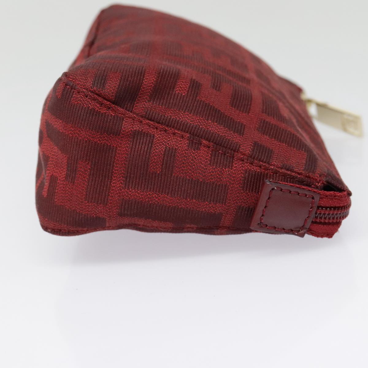 FENDI Zucca Canvas Pouch Red Gold 90202