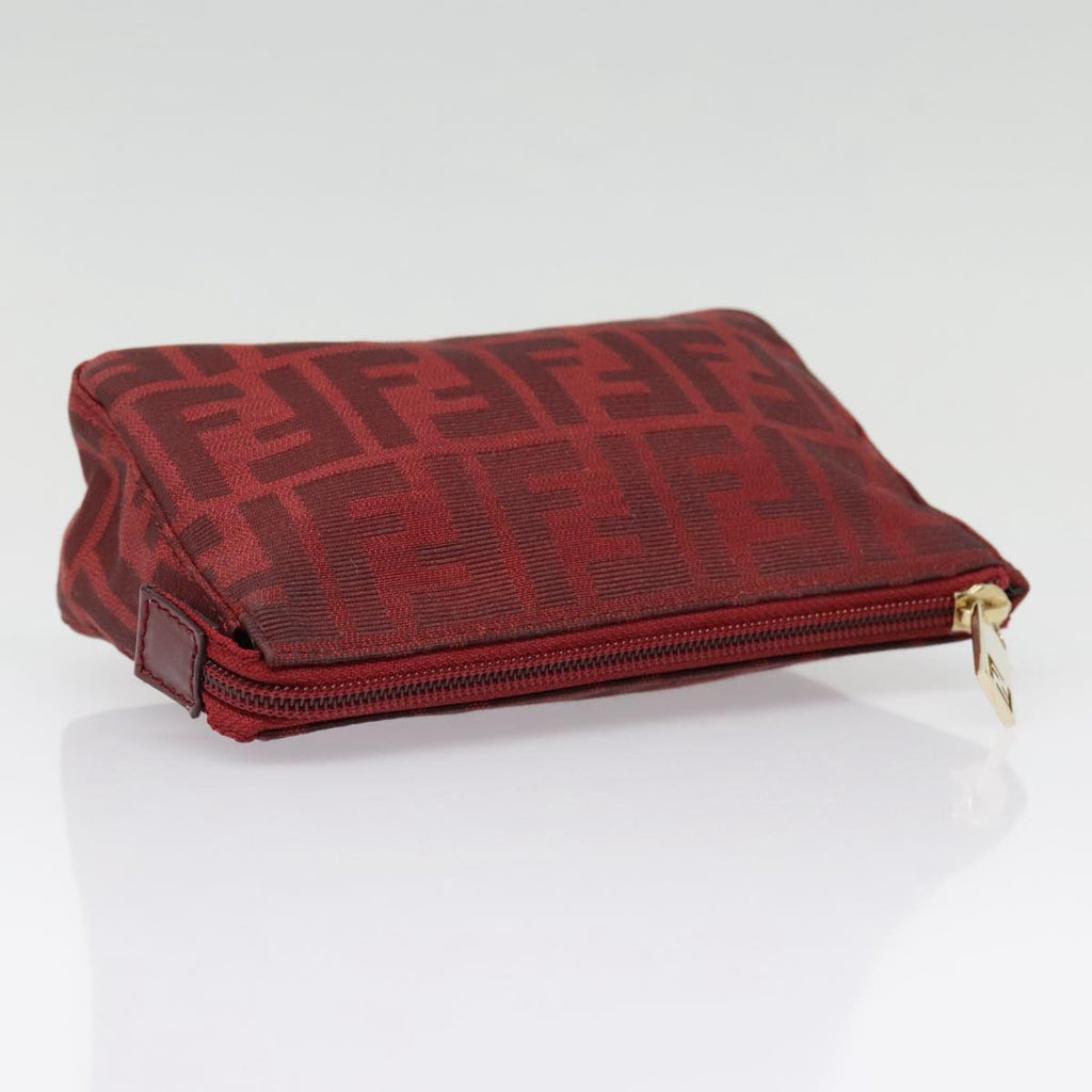 FENDI Zucca Canvas Pouch Red Gold 90202
