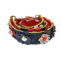 FENDI Flower Shoulder Strap Leather 31.9"" Blue Silver 90205