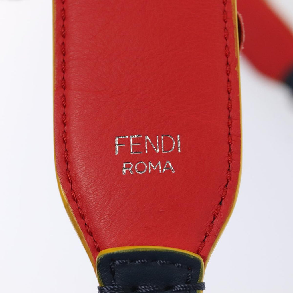 FENDI Flower Shoulder Strap Leather 31.9"" Blue Silver 90205
