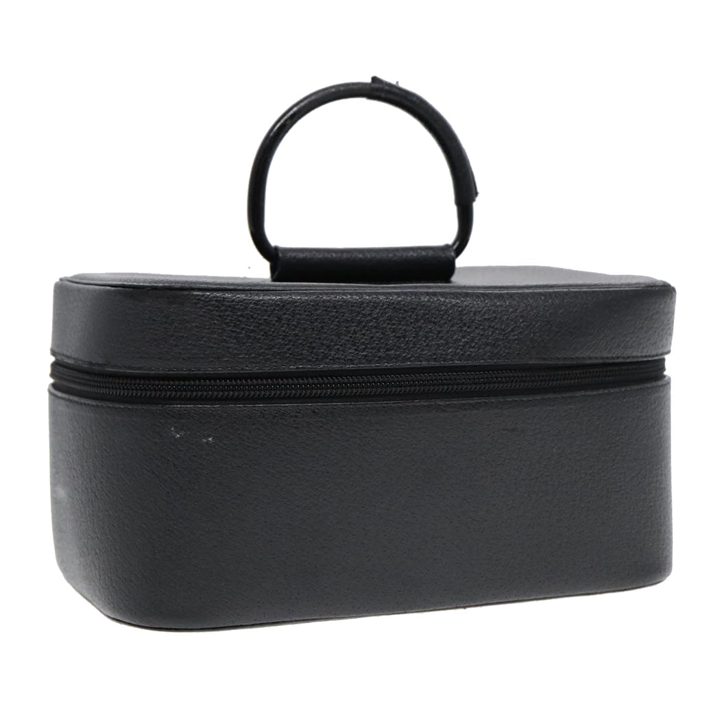 GUCCI Cosmetic Pouch Leather Black Gold 90255