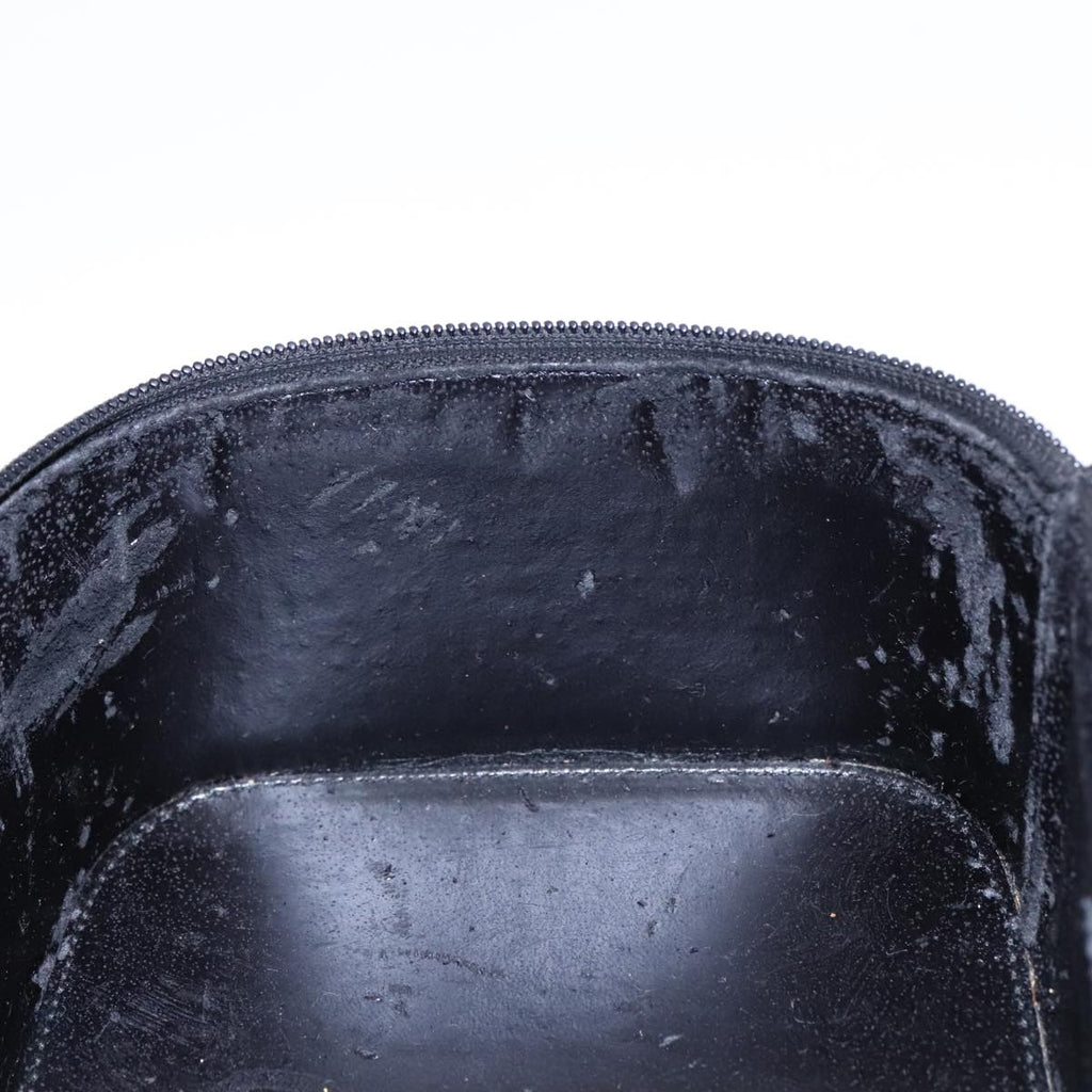 GUCCI Cosmetic Pouch Leather Black Gold 90255