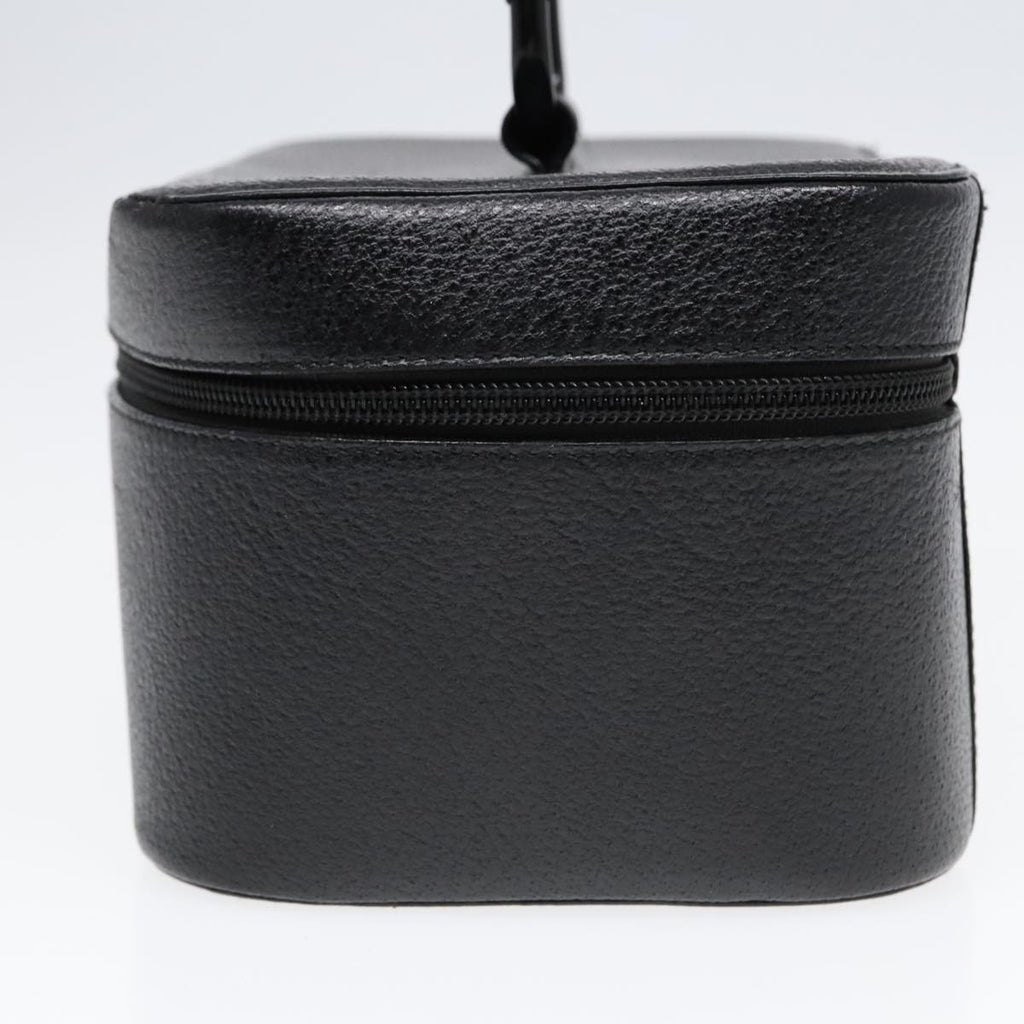 GUCCI Cosmetic Pouch Leather Black Gold 90255