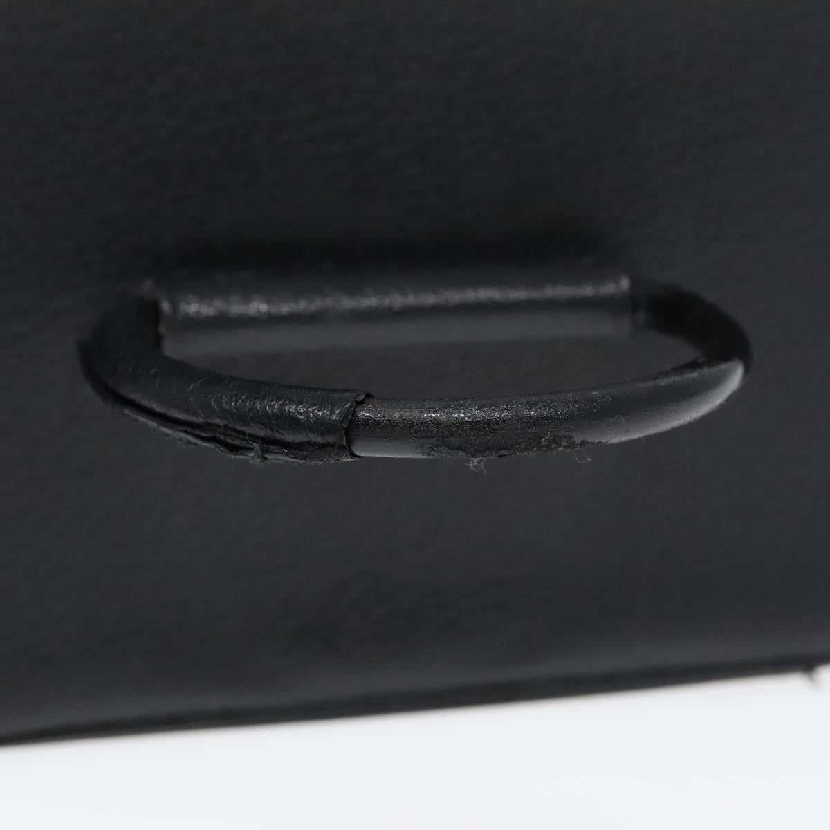 GUCCI Cosmetic Pouch Leather Black Gold 90255
