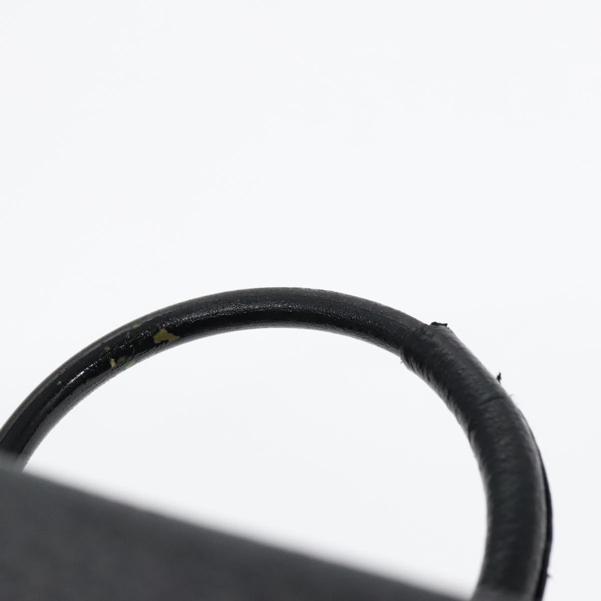 GUCCI Cosmetic Pouch Leather Black Gold 90255