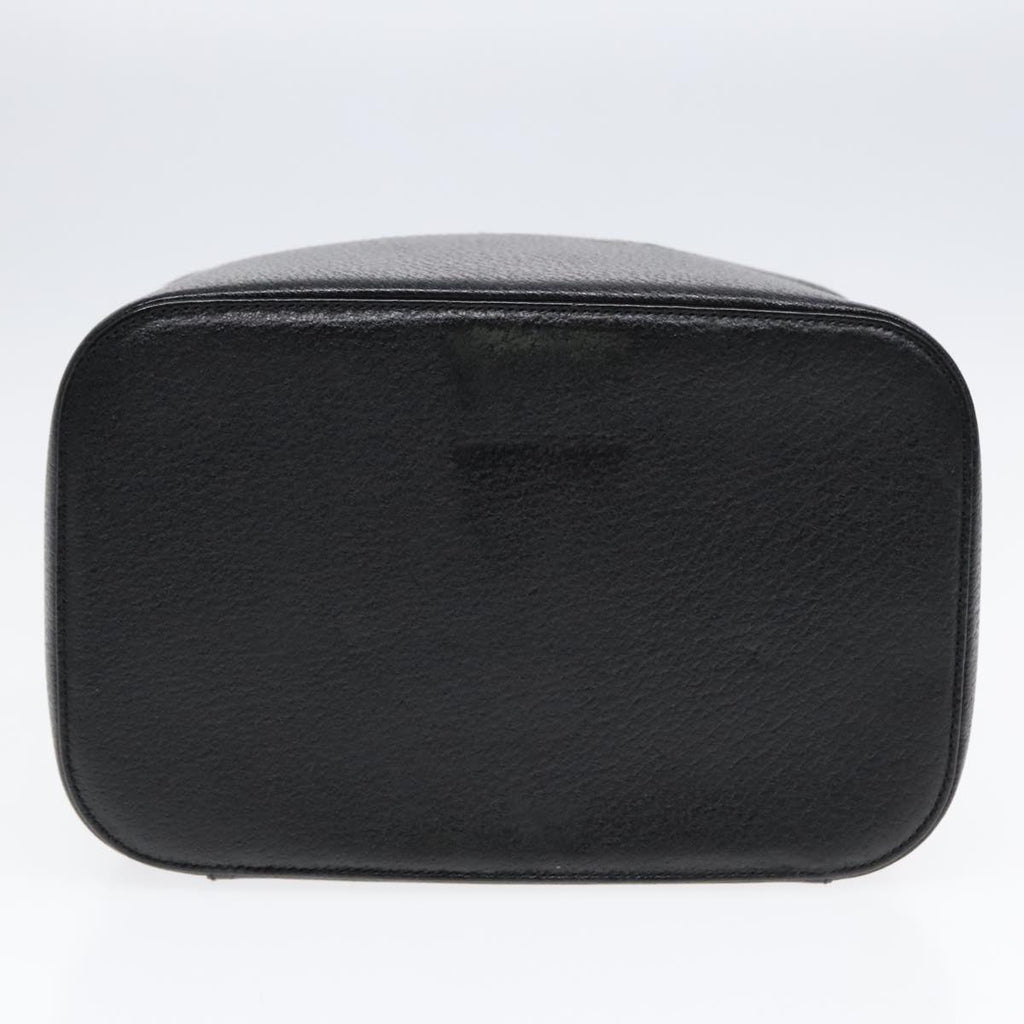 GUCCI Cosmetic Pouch Leather Black Gold 90255