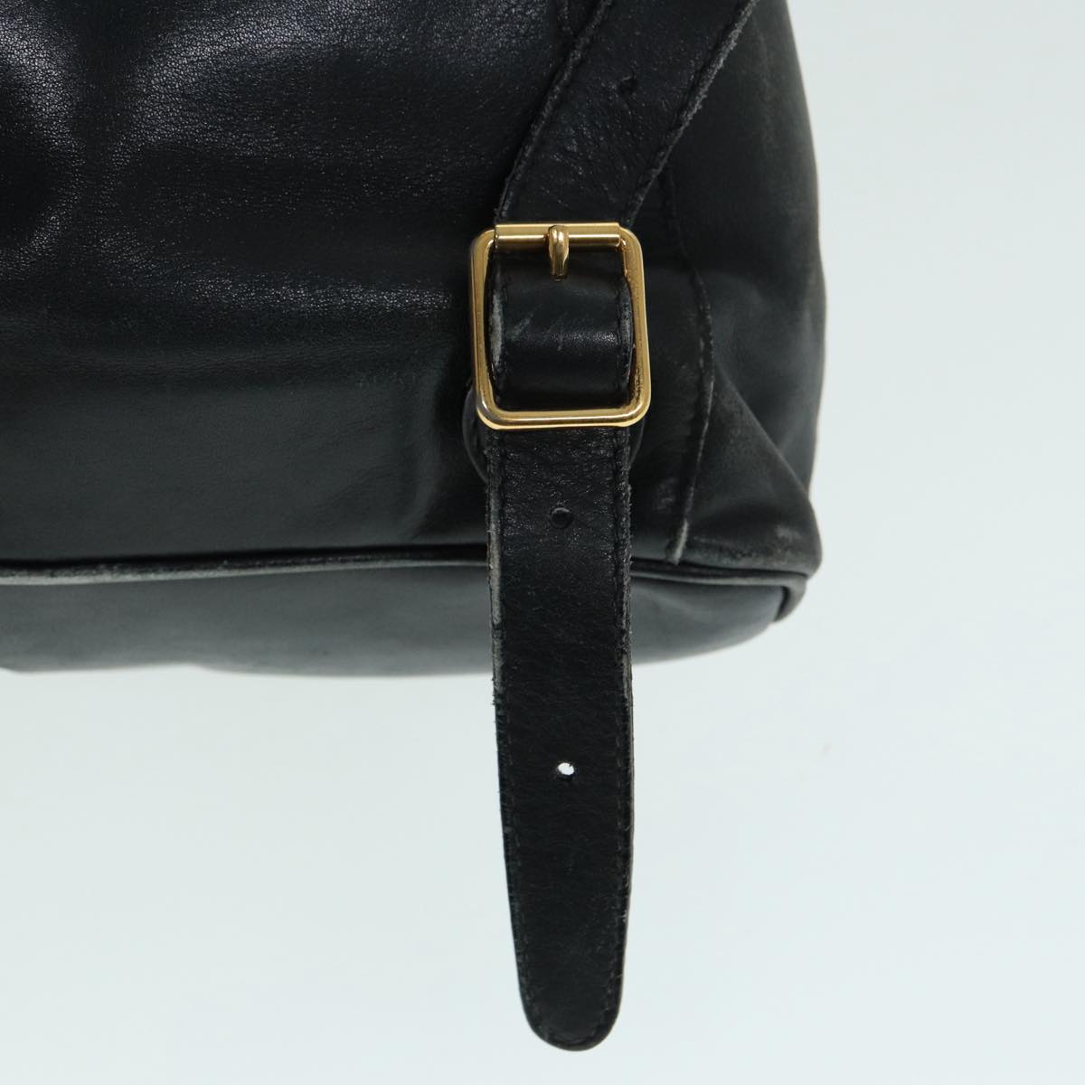 GUCCI Bamboo Backpack Leather Black Gold 003 1998 0016 90321