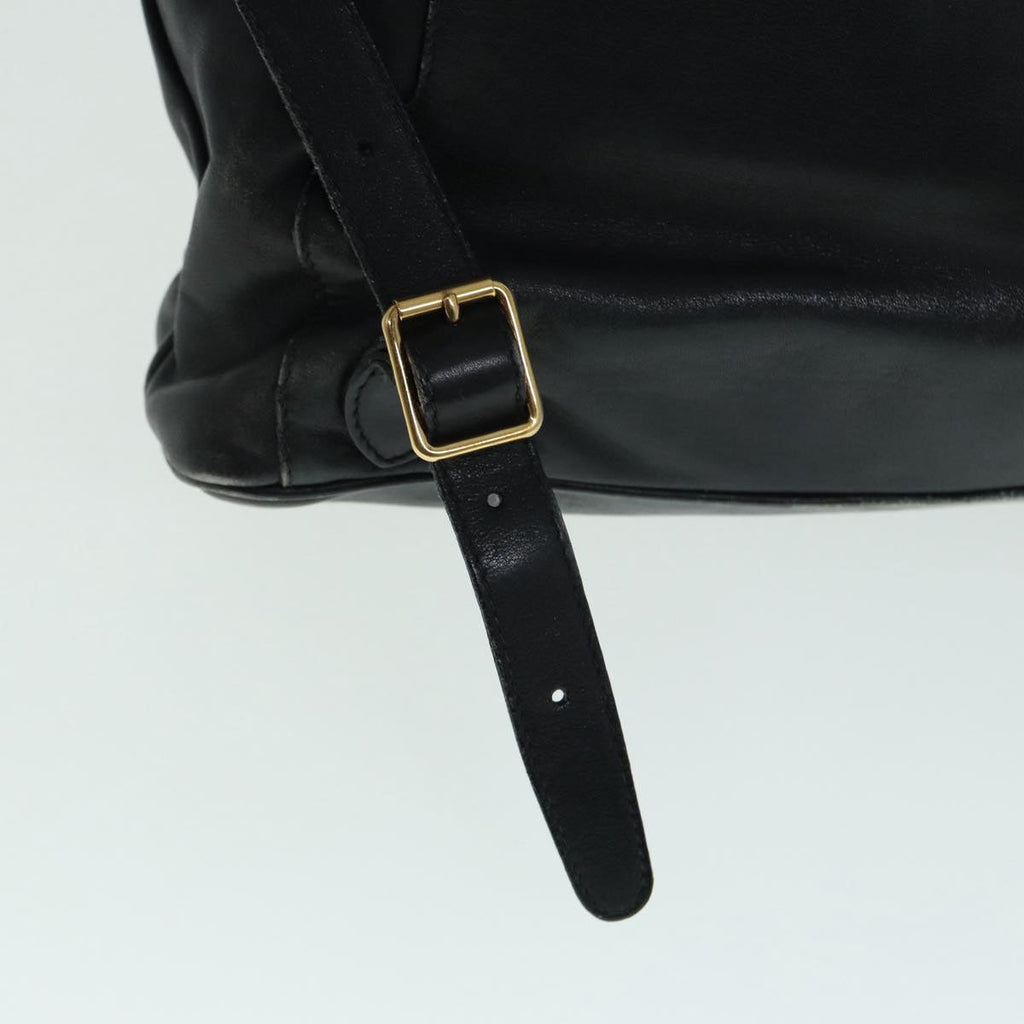 GUCCI Bamboo Backpack Leather Black Gold 003 1998 0016 90321