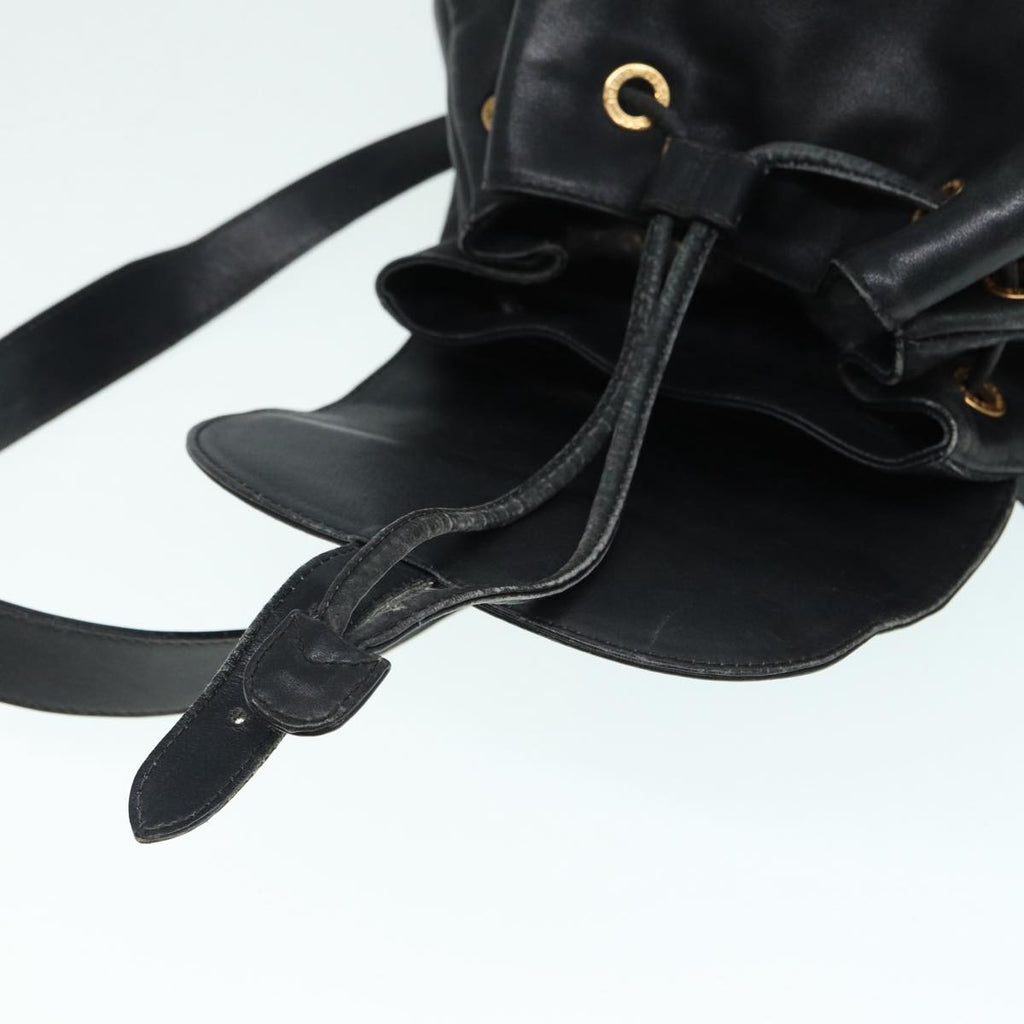 GUCCI Bamboo Backpack Leather Black Gold 003 1998 0016 90321