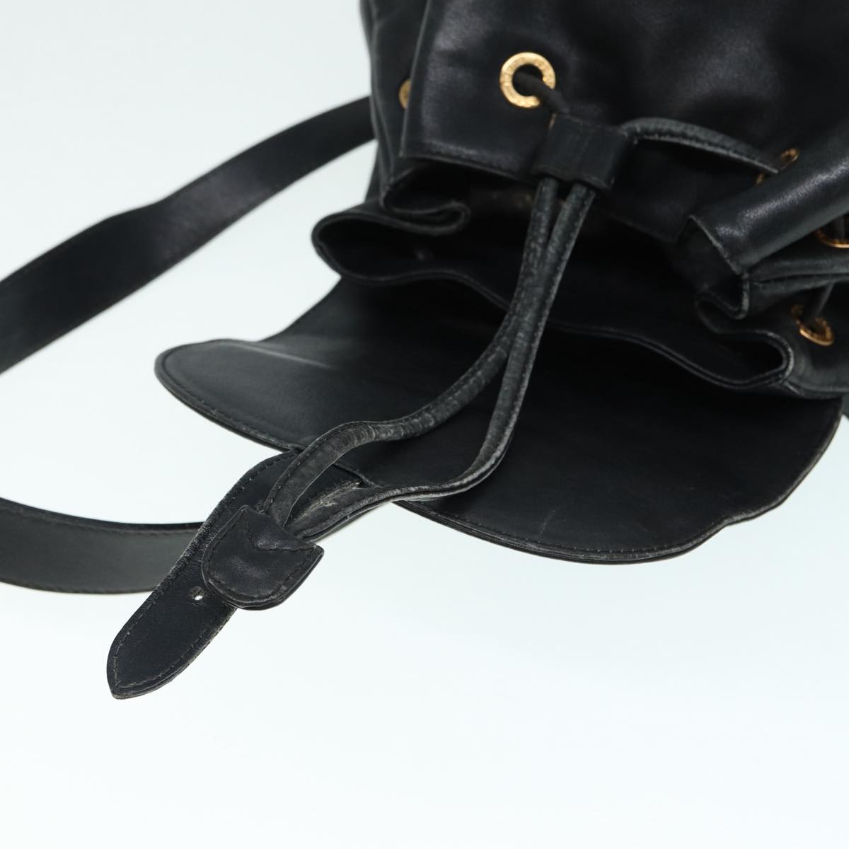 GUCCI Bamboo Backpack Leather Black Gold 003 1998 0016 90321