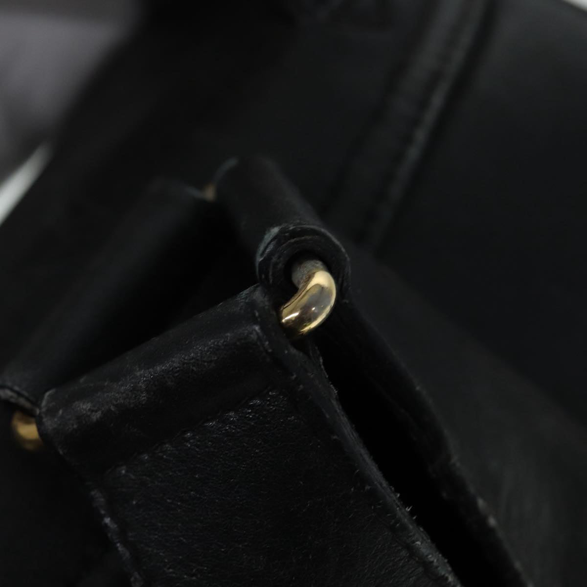 GUCCI Bamboo Backpack Leather Black Gold 003 1998 0016 90321