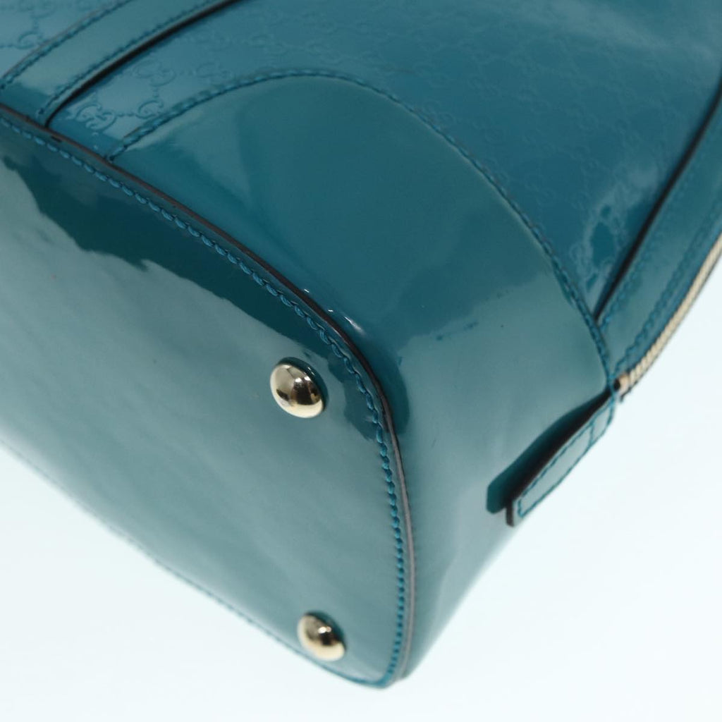 GUCCI Micro GG Canvas Hand Bag 2way Turquoise Blue Gold 309617 90323