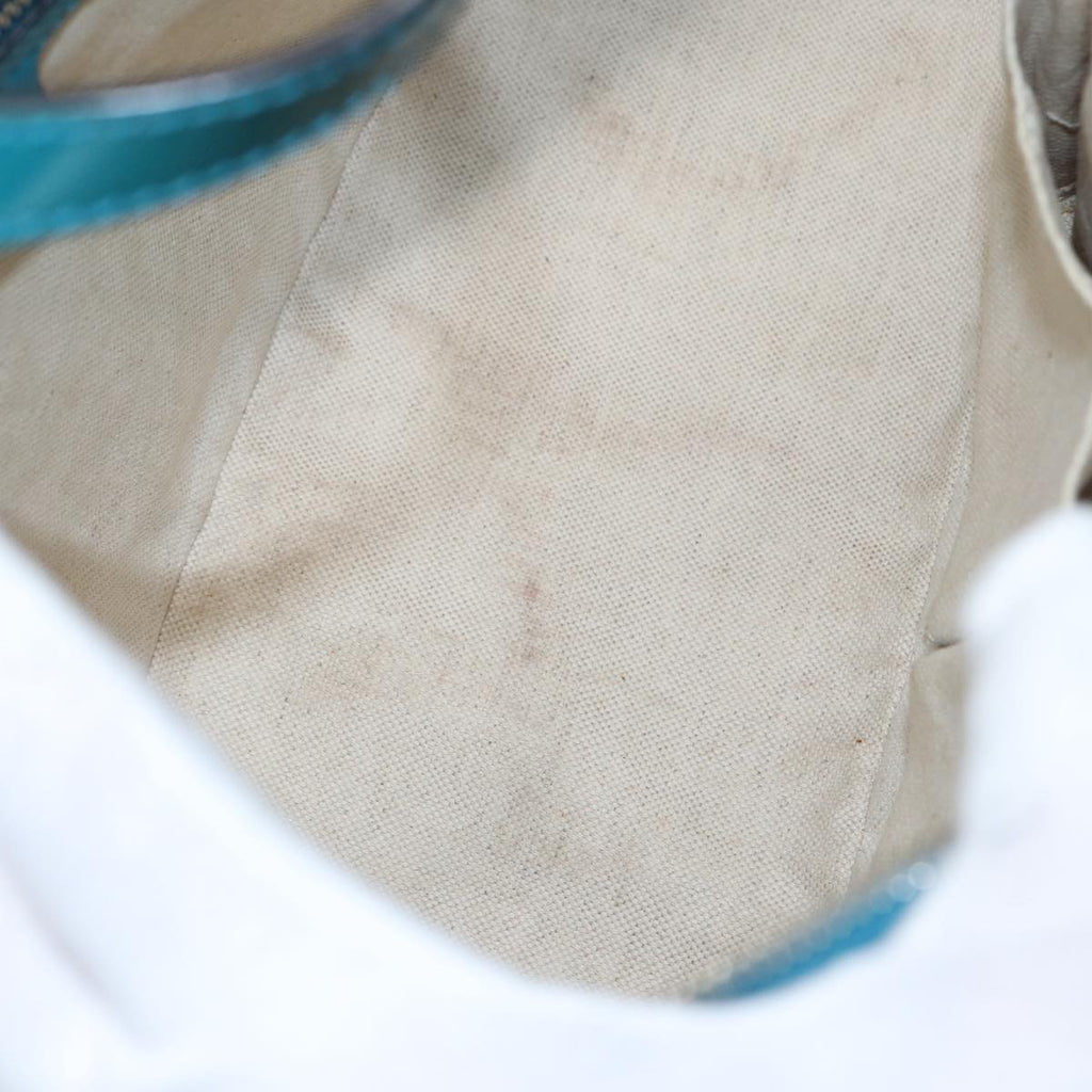 GUCCI Micro GG Canvas Hand Bag 2way Turquoise Blue Gold 309617 90323