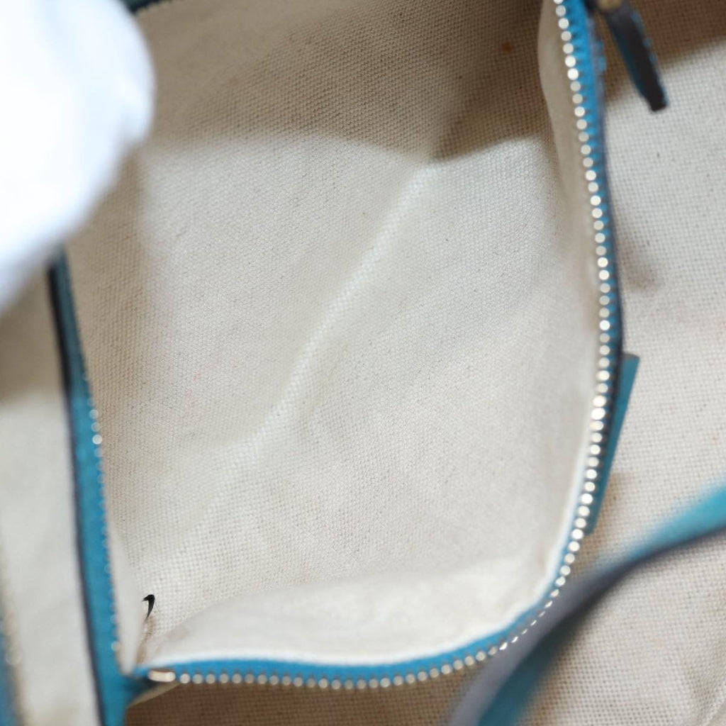 GUCCI Micro GG Canvas Hand Bag 2way Turquoise Blue Gold 309617 90323