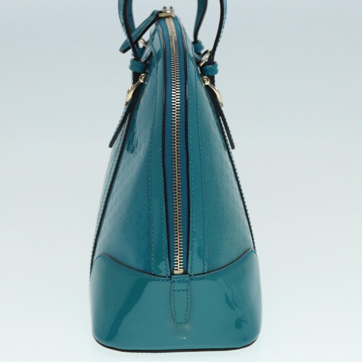 GUCCI Micro GG Canvas Hand Bag 2way Turquoise Blue Gold 309617 90323