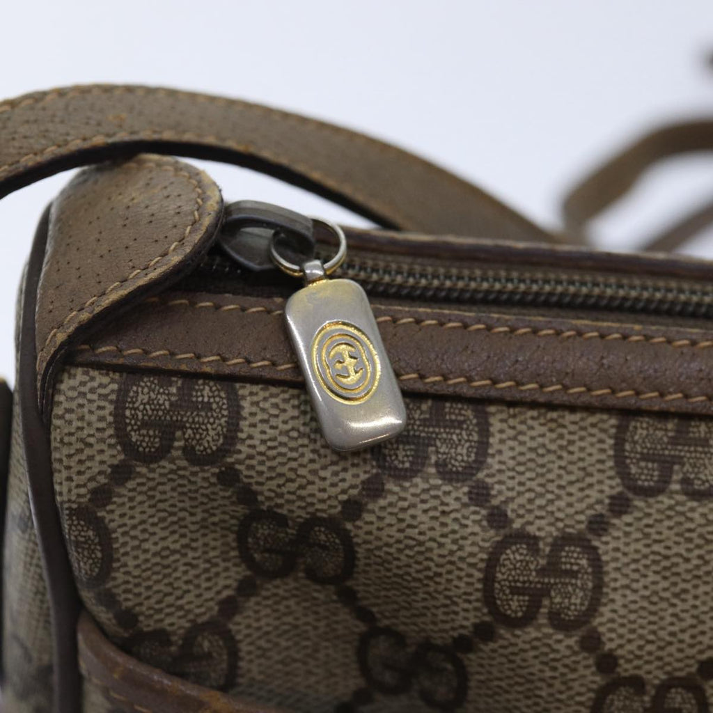 GUCCI GG Supreme Web Sherry Line Shoulder Bag PVC Beige Red 89 02 032 90332
