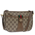 GUCCI GG Supreme Web Sherry Line Shoulder Bag PVC Beige Red 89 02 032 90332