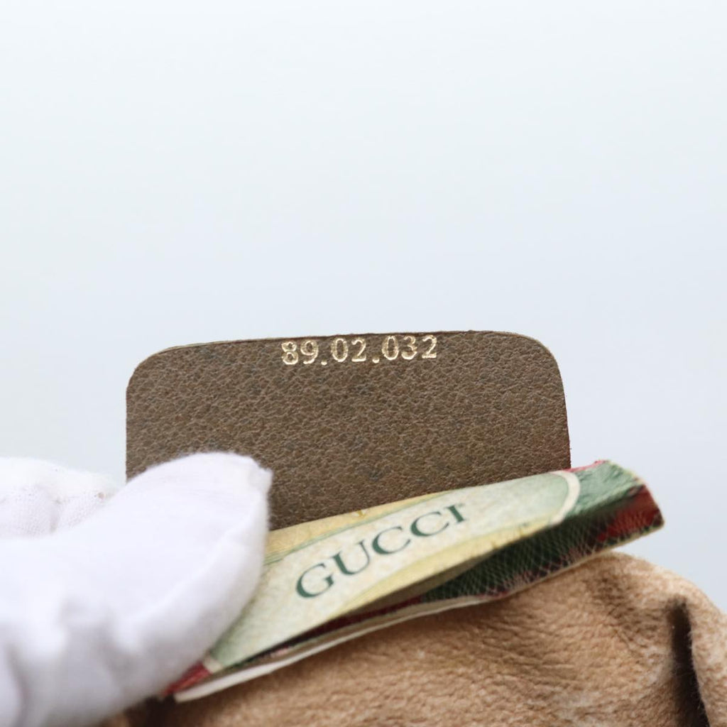 GUCCI GG Supreme Web Sherry Line Shoulder Bag PVC Beige Red 89 02 032 90332