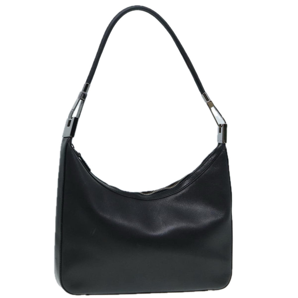 GUCCI Shoulder Bag Leather Black Silver 001 3812 90353