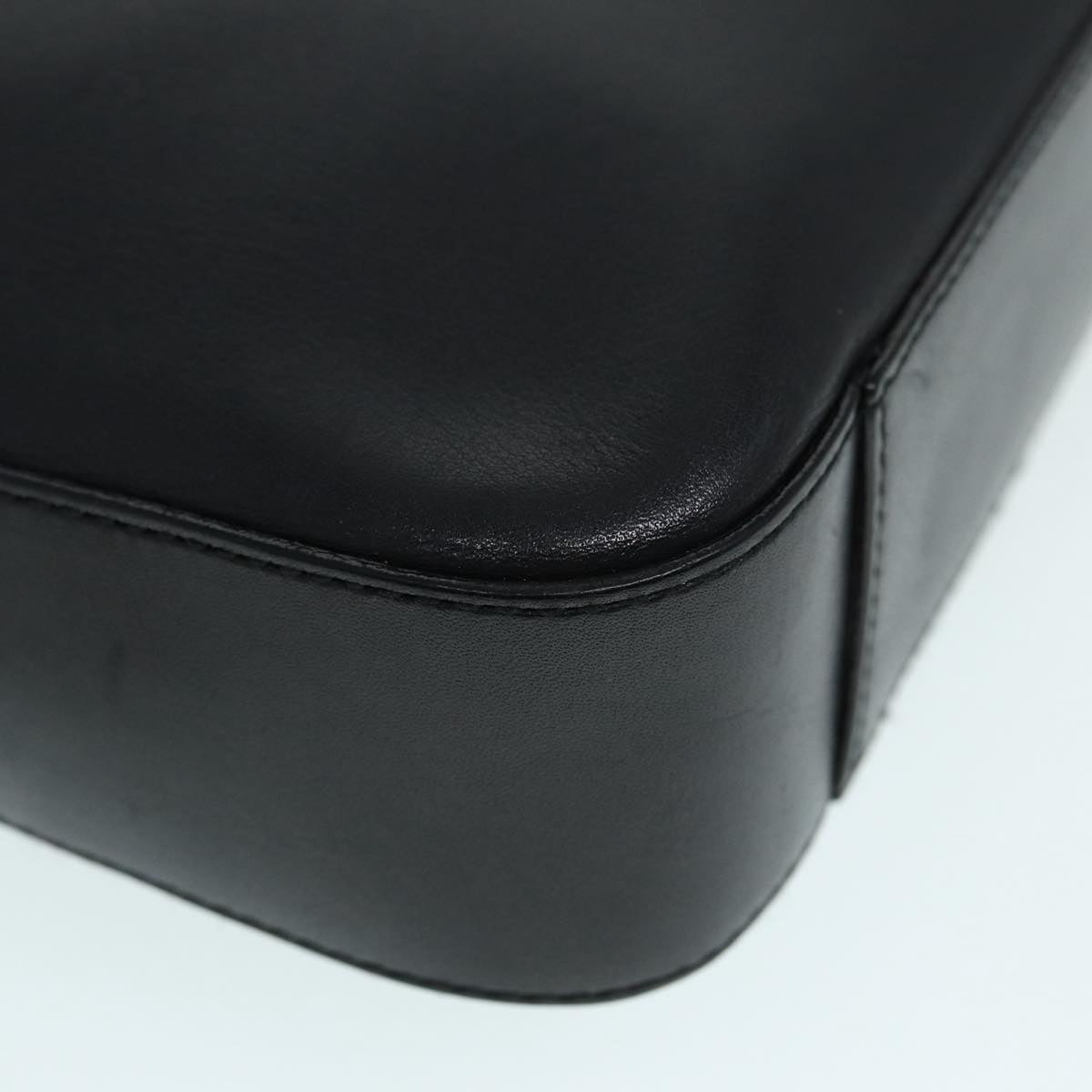 GUCCI Shoulder Bag Leather Black Silver 001 3812 90353