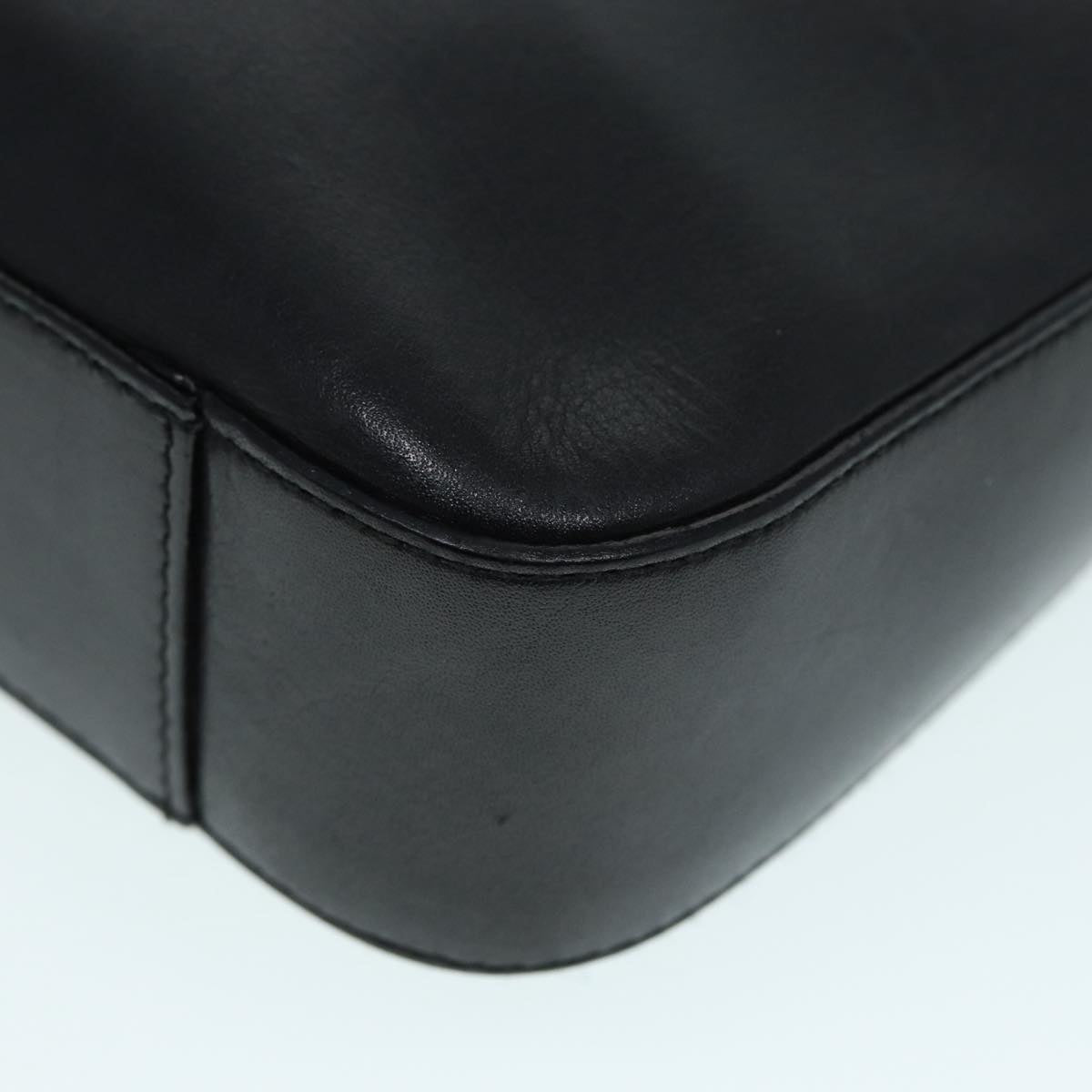 GUCCI Shoulder Bag Leather Black Silver 001 3812 90353