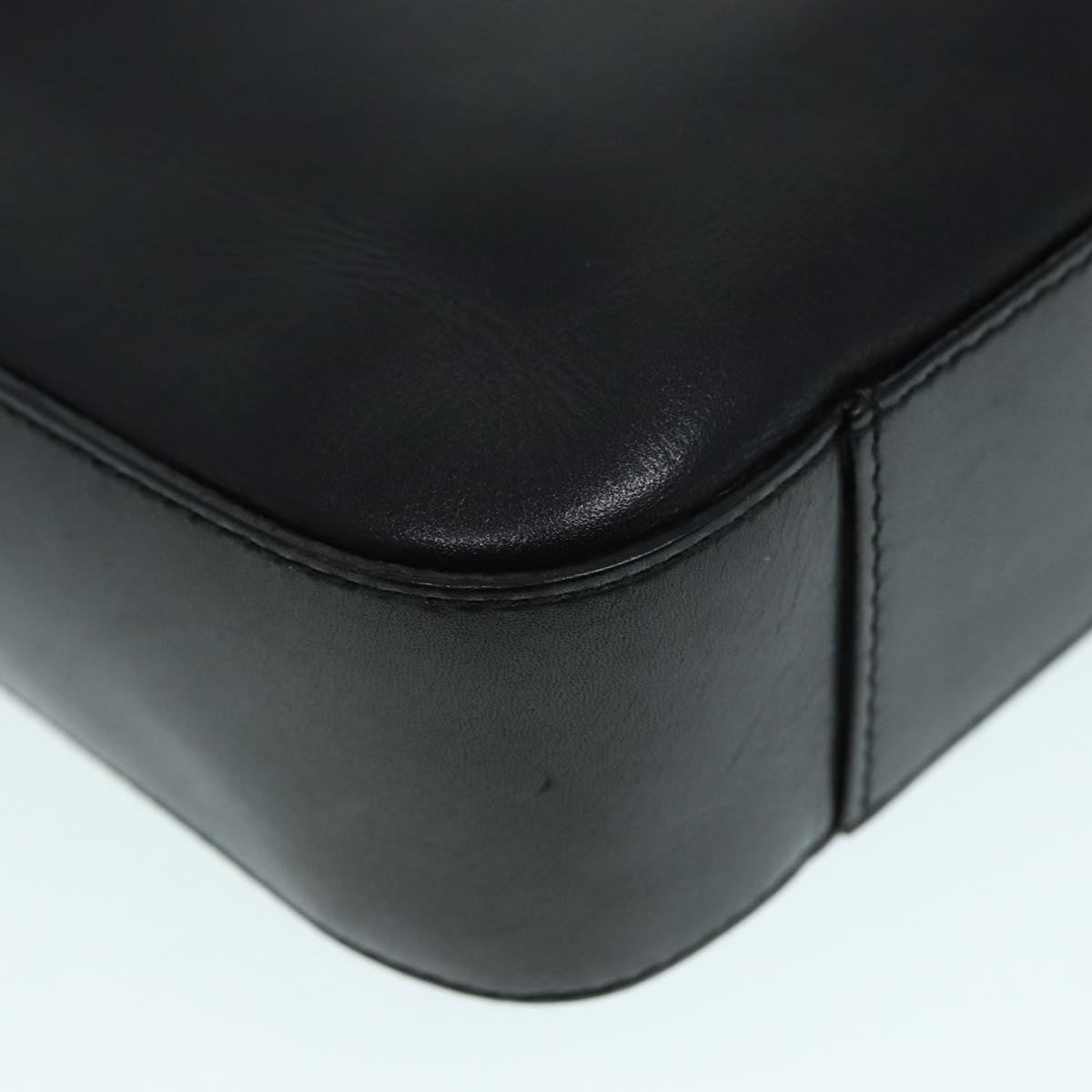 GUCCI Shoulder Bag Leather Black Silver 001 3812 90353