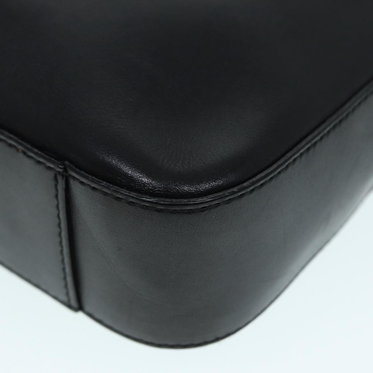 GUCCI Shoulder Bag Leather Black Silver 001 3812 90353