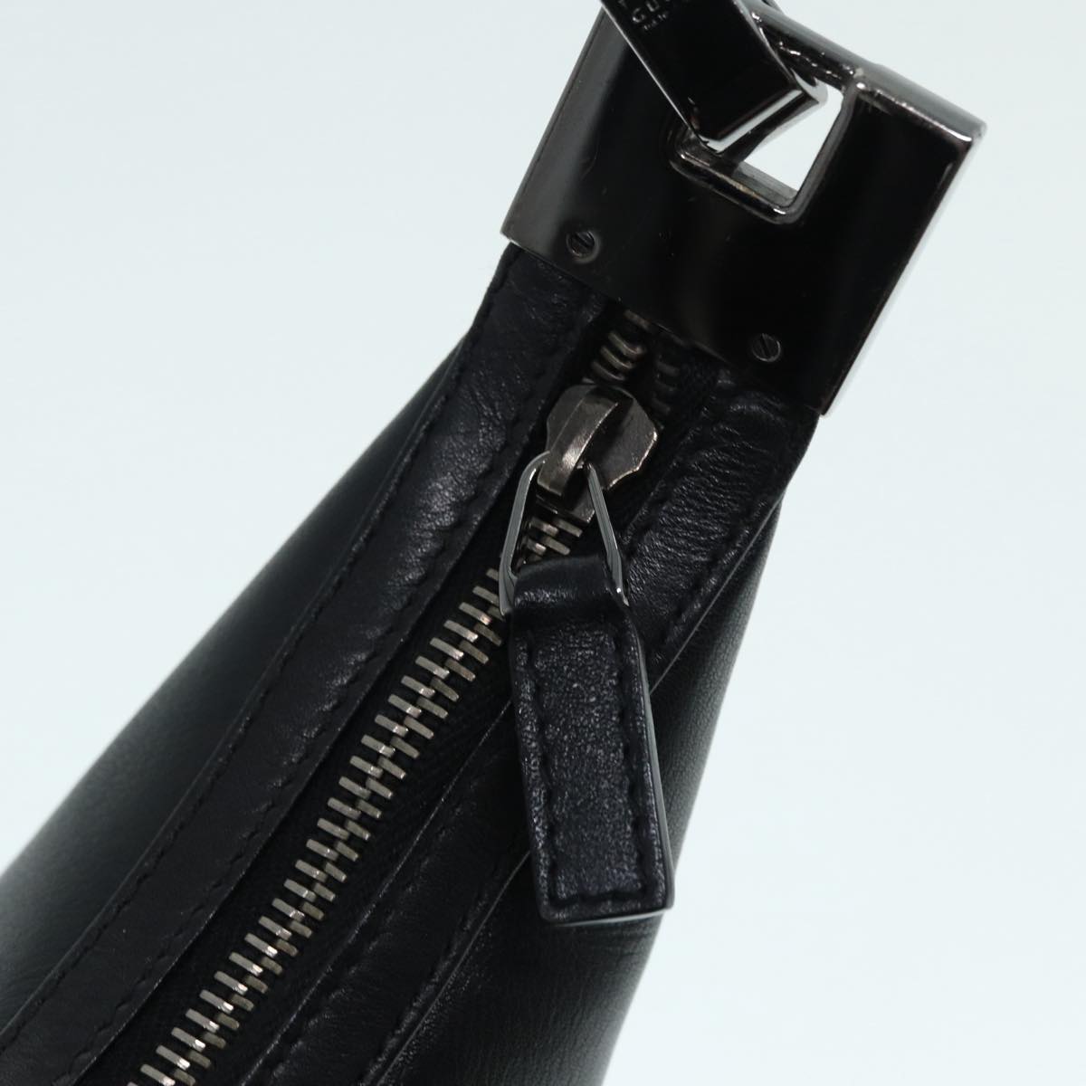 GUCCI Shoulder Bag Leather Black Silver 001 3812 90353