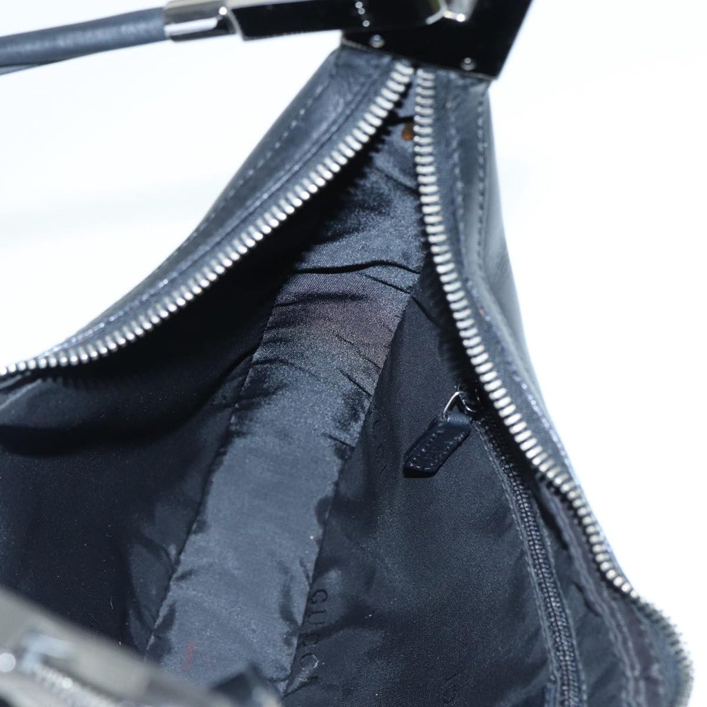 GUCCI Shoulder Bag Leather Black Silver 001 3812 90353