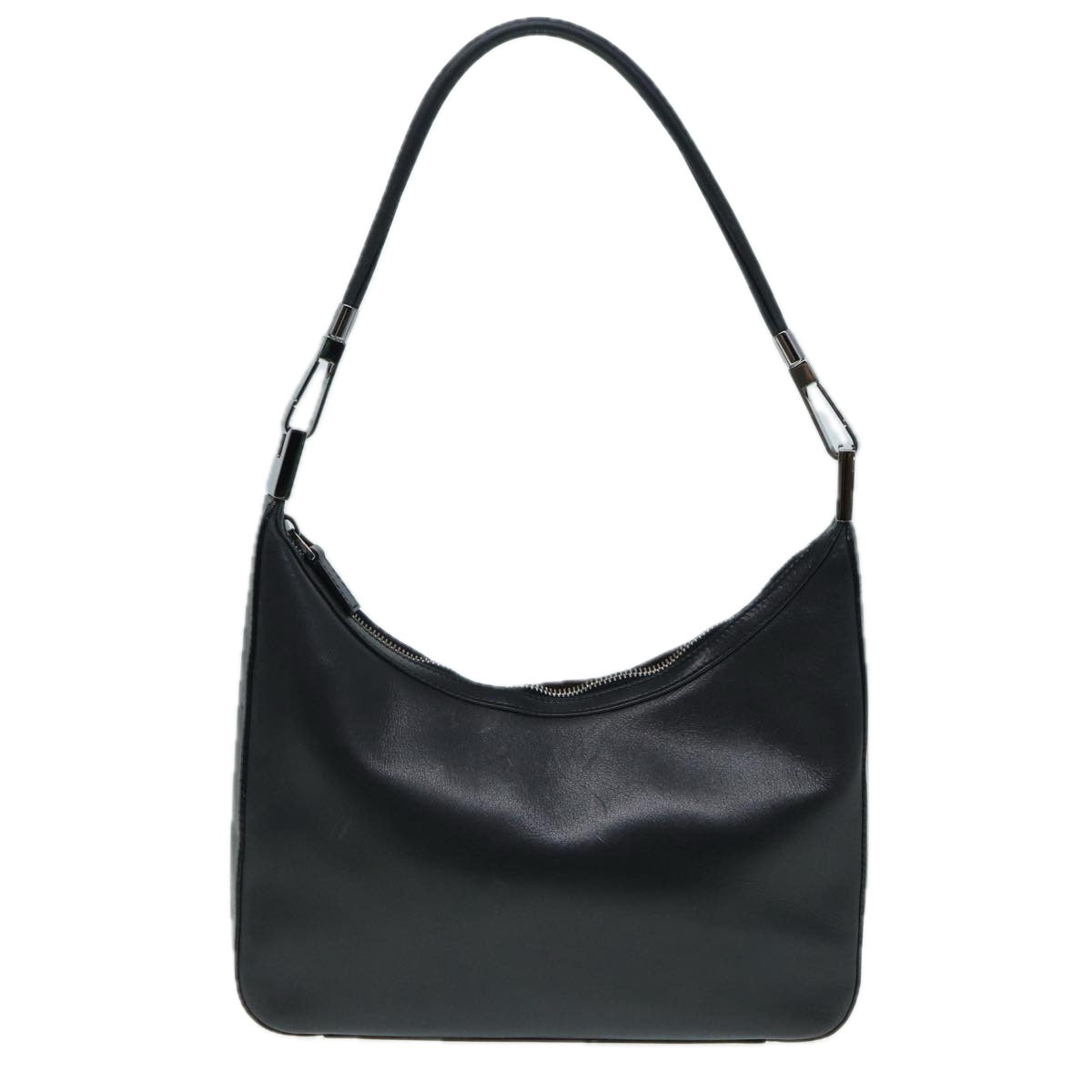 GUCCI Shoulder Bag Leather Black Silver 001 3812 90353