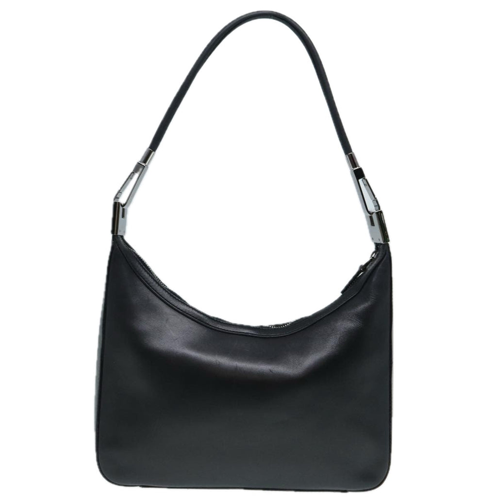 GUCCI Shoulder Bag Leather Black Silver 001 3812 90353