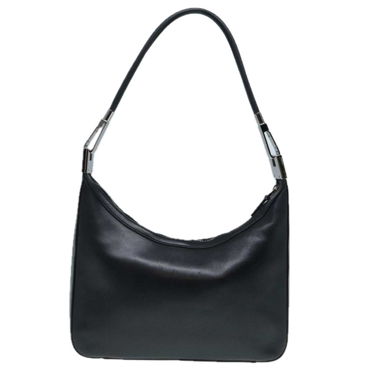 GUCCI Shoulder Bag Leather Black Silver 001 3812 90353