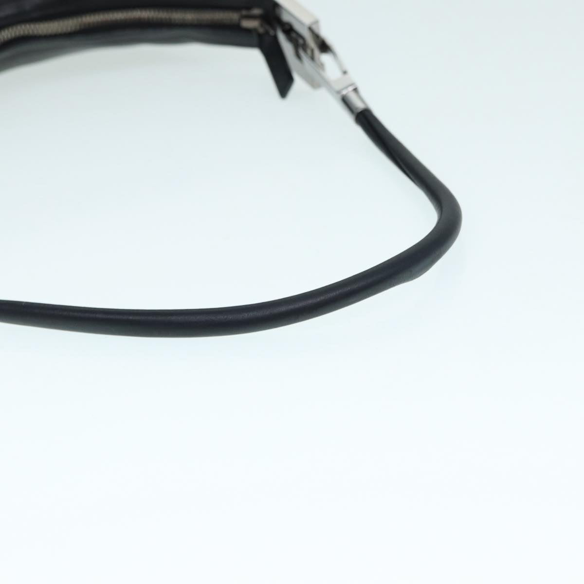 GUCCI Shoulder Bag Leather Black Silver 001 3812 90353