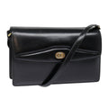 GUCCI Shoulder Bag Leather Black Gold 90362