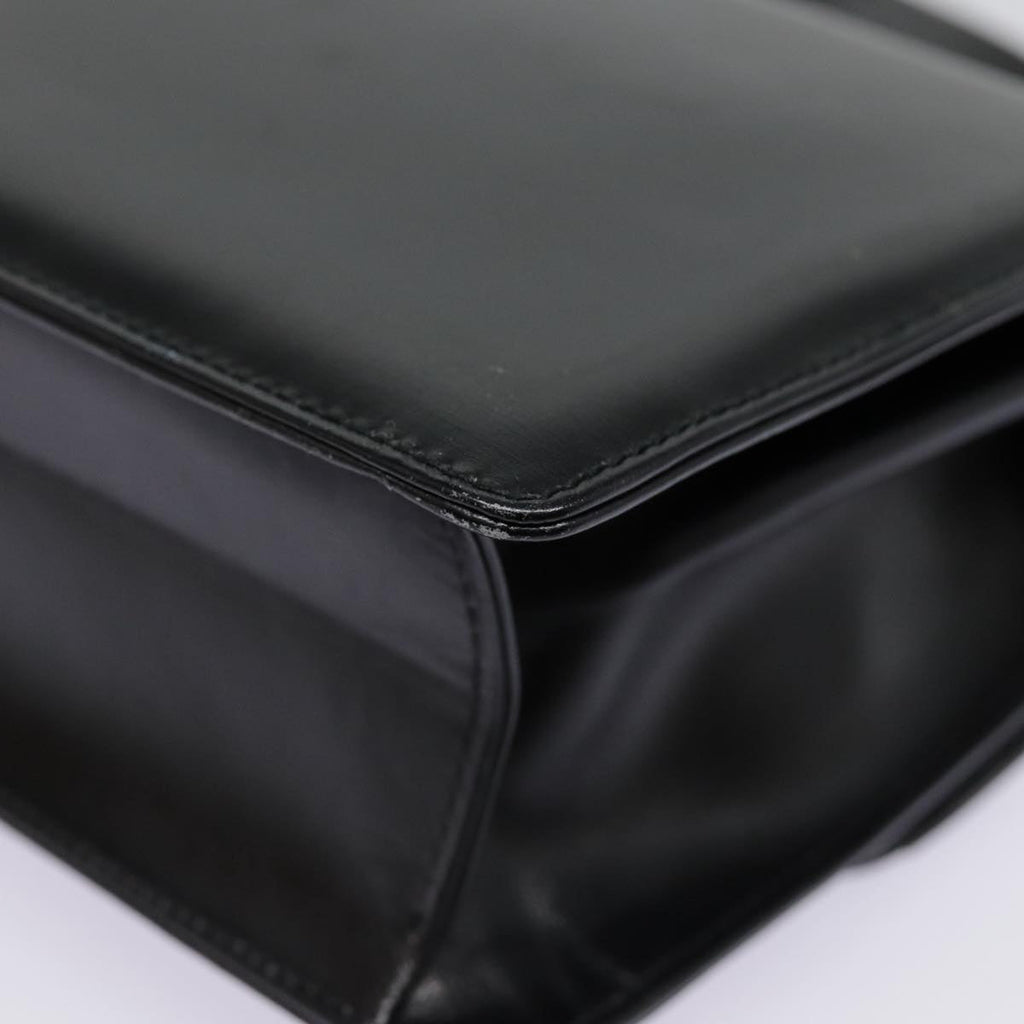 GUCCI Shoulder Bag Leather Black Gold 90362