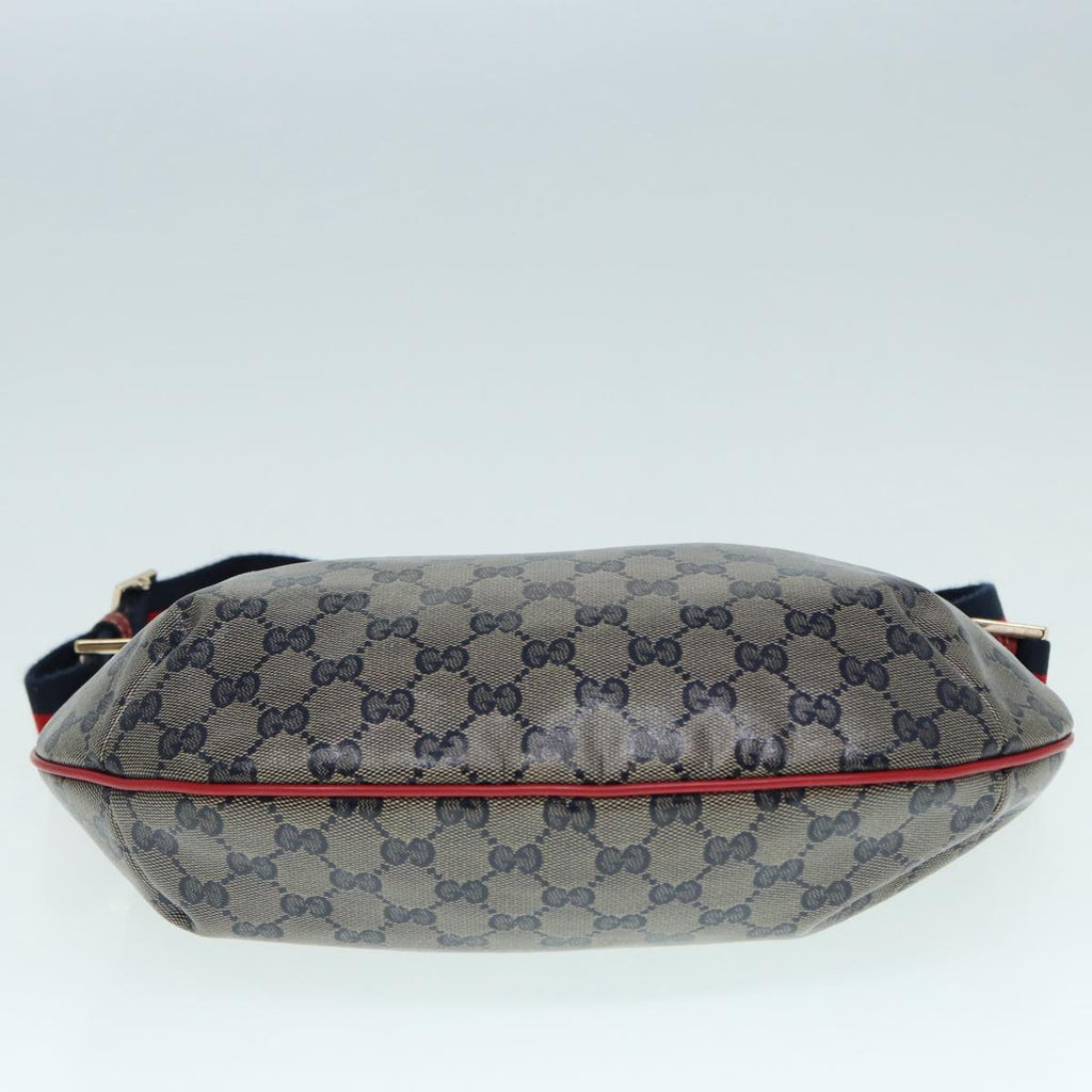 GUCCI GG Crystal Sherry Line Shoulder Bag Gold Red Navy 181092 90373