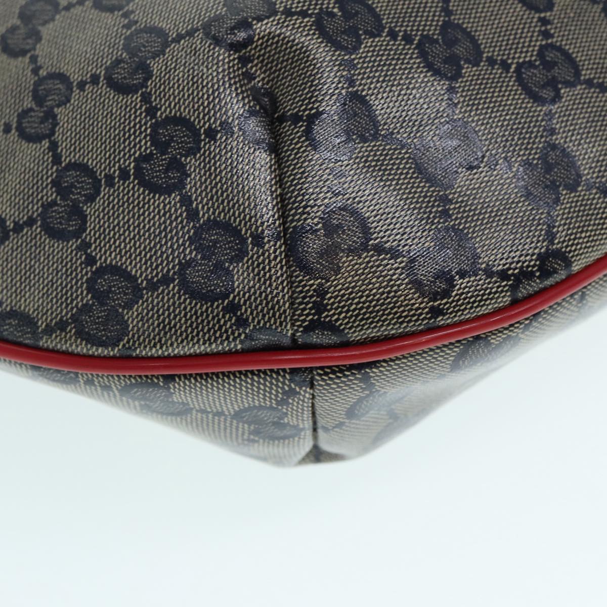GUCCI GG Crystal Sherry Line Shoulder Bag Gold Red Navy 181092 90373