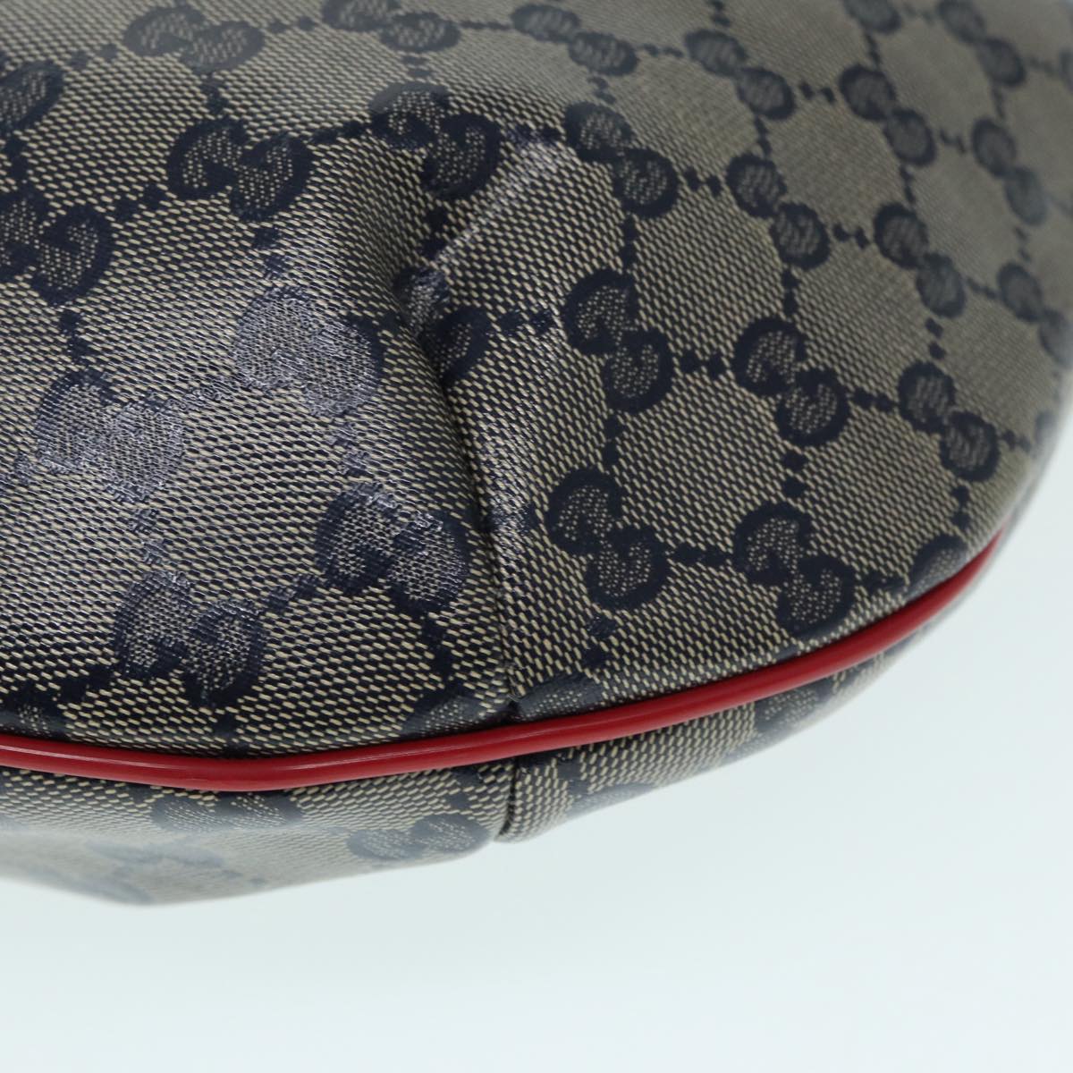 GUCCI GG Crystal Sherry Line Shoulder Bag Gold Red Navy 181092 90373