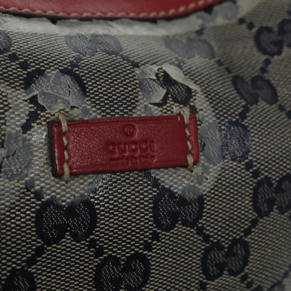 GUCCI GG Crystal Sherry Line Shoulder Bag Gold Red Navy 181092 90373