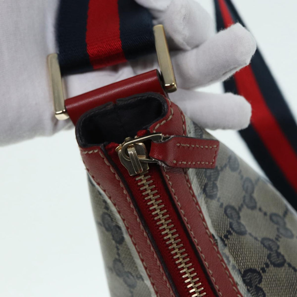 GUCCI GG Crystal Sherry Line Shoulder Bag Gold Red Navy 181092 90373