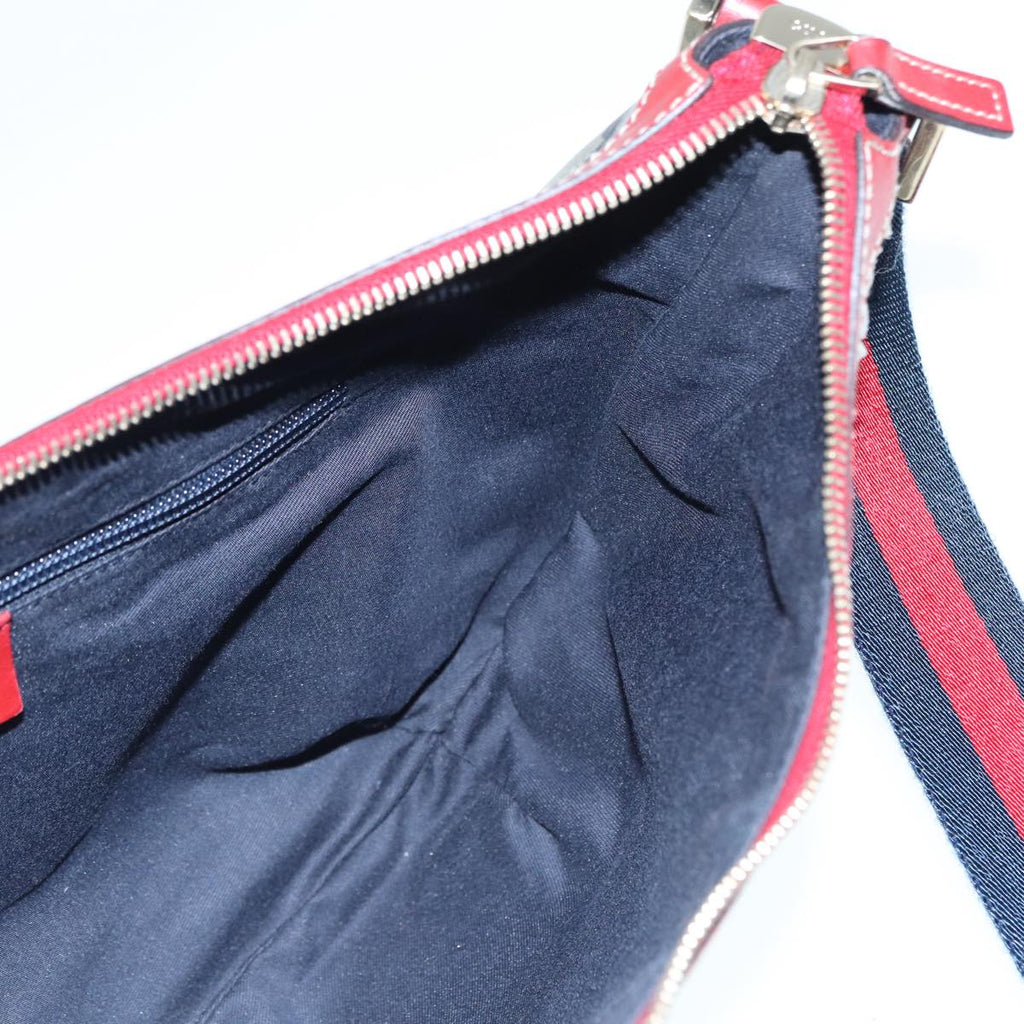 GUCCI GG Crystal Sherry Line Shoulder Bag Gold Red Navy 181092 90373