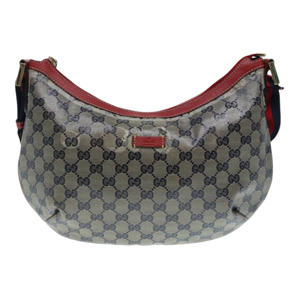 GUCCI GG Crystal Sherry Line Shoulder Bag Gold Red Navy 181092 90373